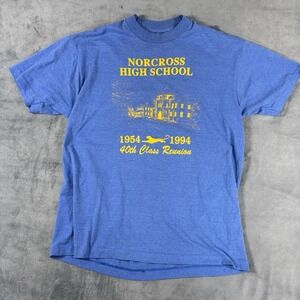 Vintage Single Stitch 90s Made In‎ USA Norcross Tigers Blue Men's XL Tee Shirt